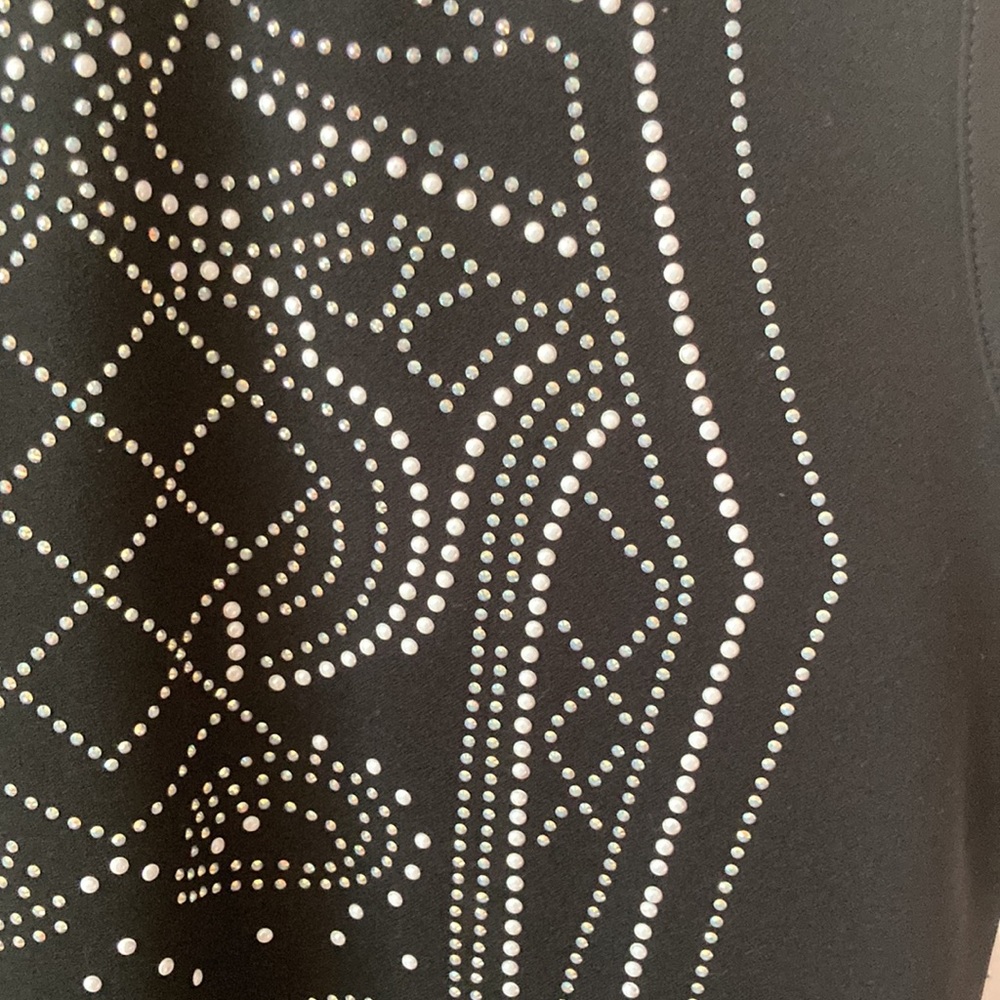 Say What XL black dress with rhinestone and pearl bead accents - Picture 3 of 3